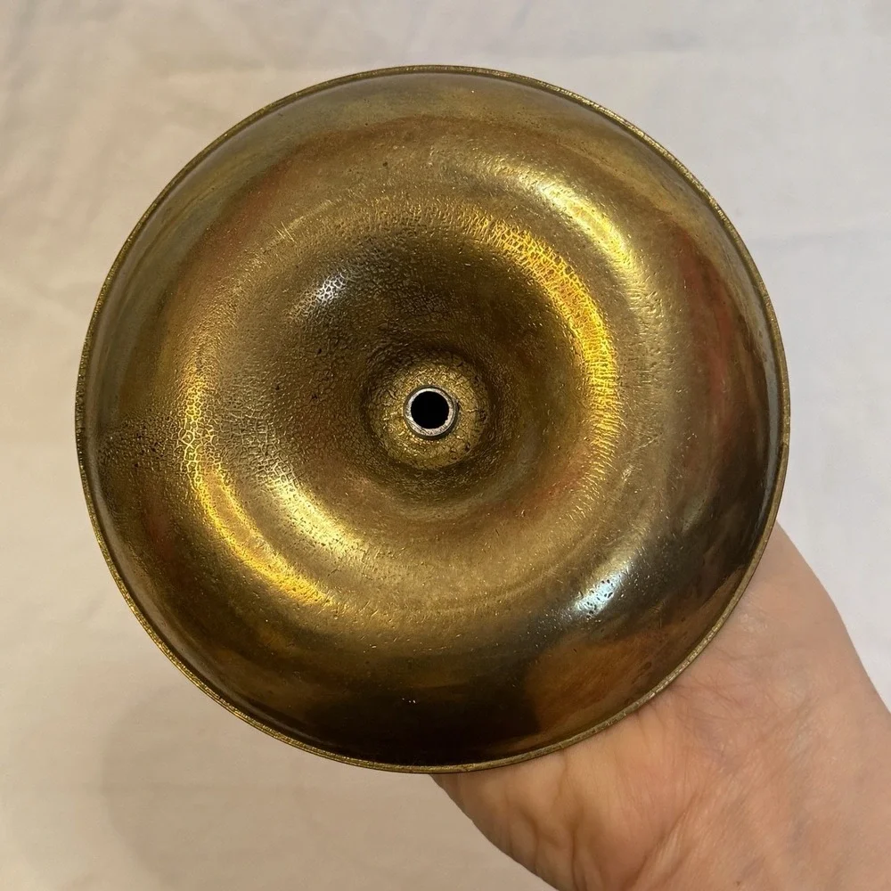 Vintage Brass Candle Stick Holder Adjustable Slide Push Up Metal Mechanical 7.5" - Picture 5 of 5